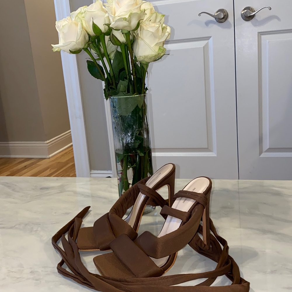 Pretty Little Thing Tie Up Heels